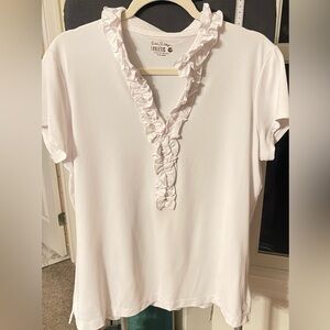 EUC Lilly Pulitzer Frida Luxletic White Top. Size XL